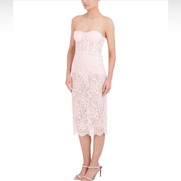 BCBGMAXAZRIA Women's Strapless Sweetheart Neck Midi Evening Dress.       C - Picture 2 of 10